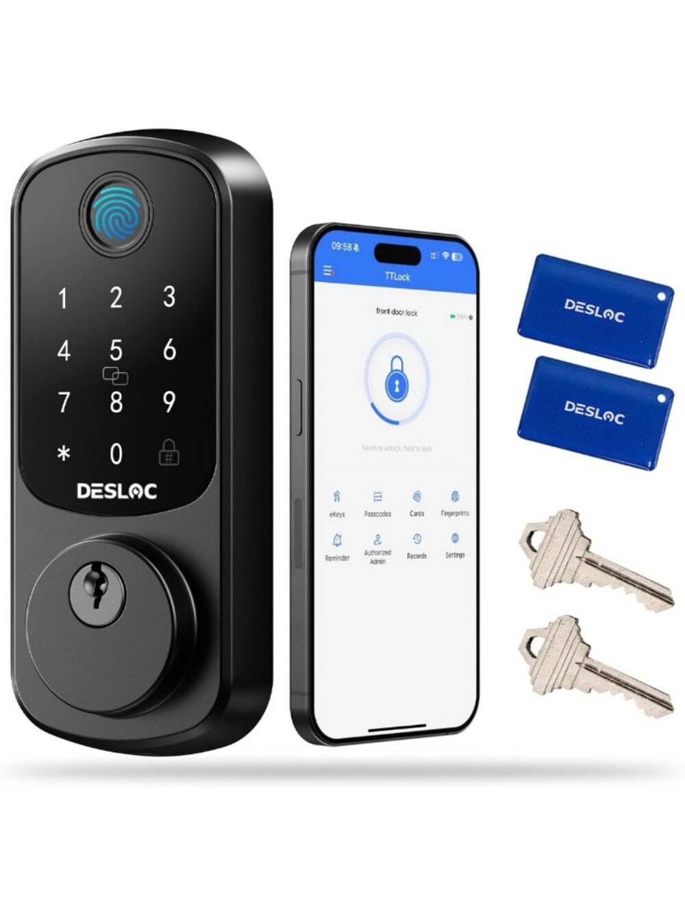 Keyless Entry Fingerprint Smart Door Lock, Secure Deadbolt for Home Security
